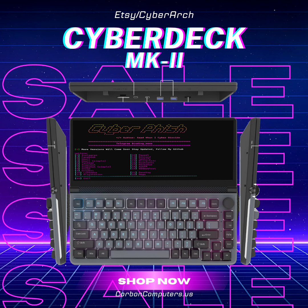 CyberDeck MK-III (Barebones) with MacOS or Windows - Dual Boot Kali & BlackArch