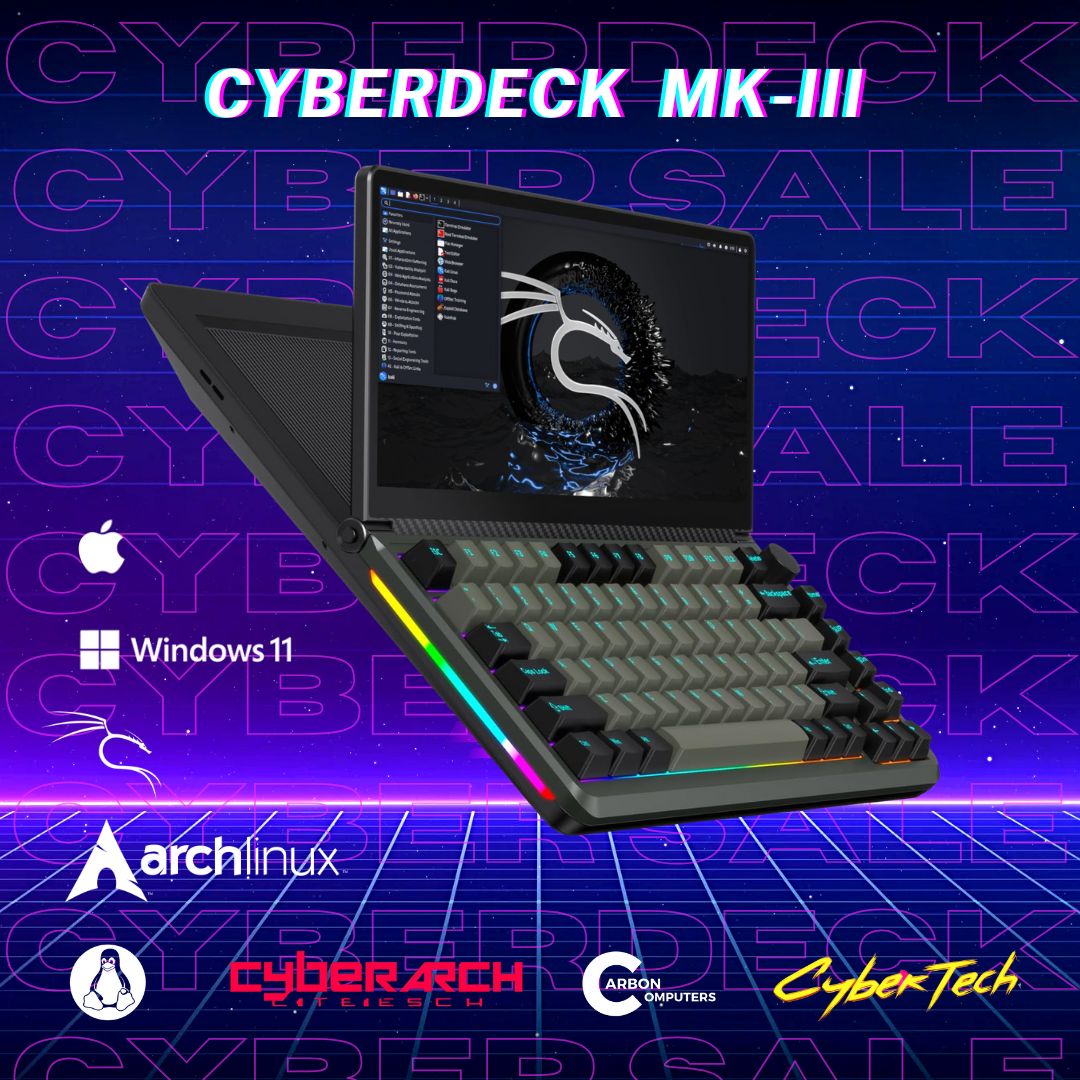 CyberDeck MK-III (Barebones) with MacOS or Windows - Dual Boot Kali & BlackArch