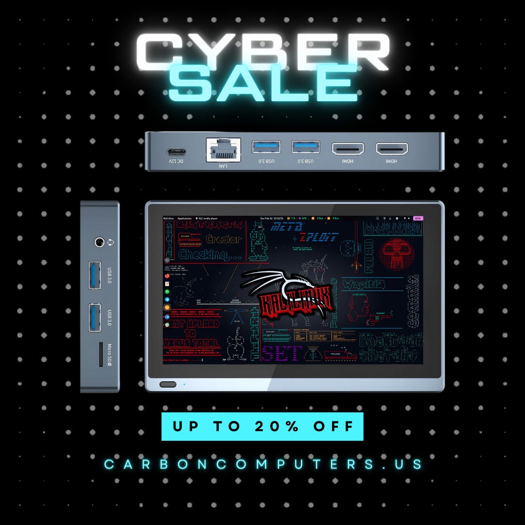 Mini Cyber PC With Touch Screen and Windows 11 PRO, Dual Boot Kali & BlackArch