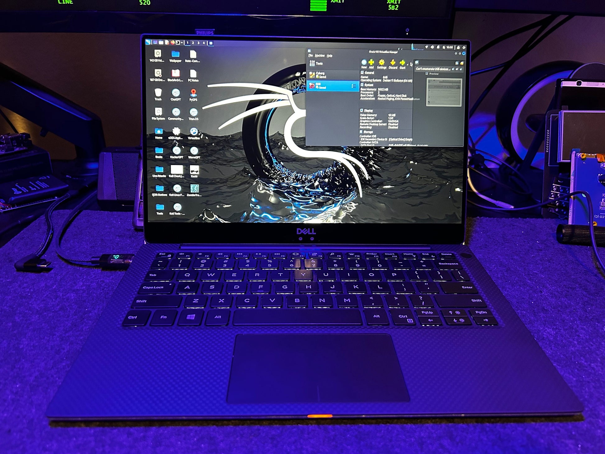 XPS Cyber Laptop with Win + Dual Boot Kali & BlackArch