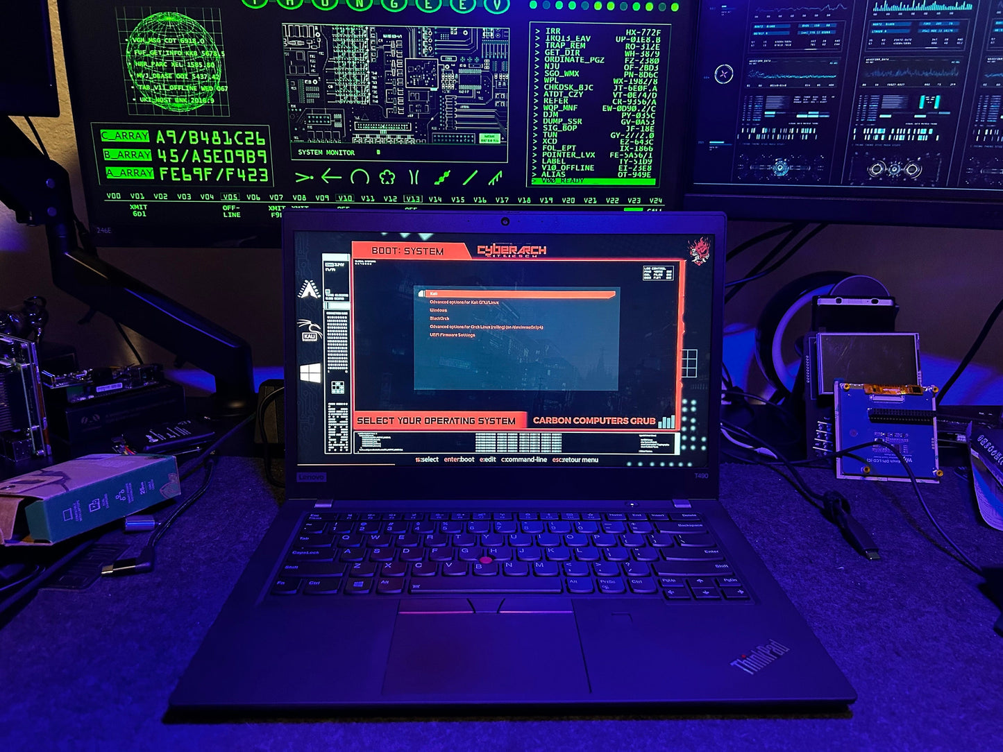 ThinkPad Cyber Laptop with Win + Dual Boot Kali & BlackArch