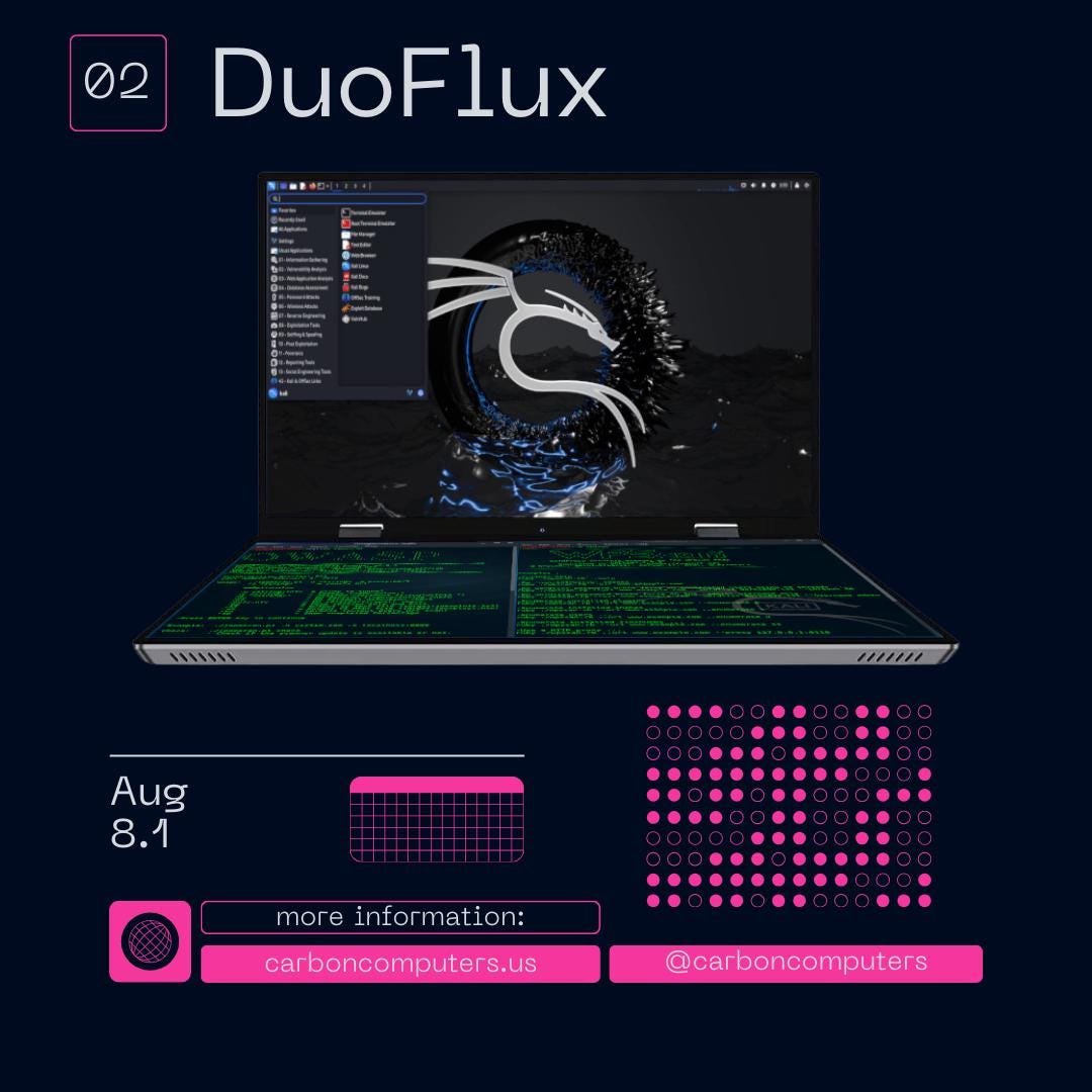 Cyber DuoFlux Laptop - Dual Display Windows + Dual Boot Kali & BlackArch