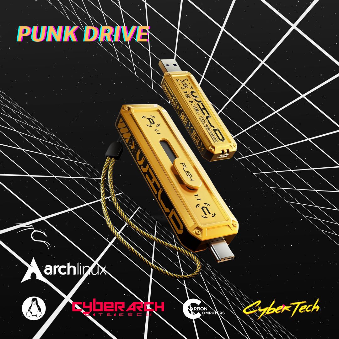 Punk Drive - Portable USB SSD Hacker with Kali, BlackArch, Parrot+ Carbon Computers Punk Drive - Portable USB SSD Hacker with Kali, BlackArch, Parrot+ Carbon Computers